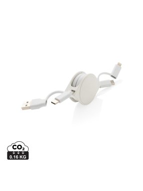 Nabíjací kábel 6 v 1 z RCS recyklovaného plastu a TPE > biela