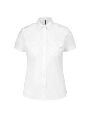 Dámska košeľa (Kariban"LADIES' SHORT SLEEVE PILOT SHIRT") > biela > 2XL