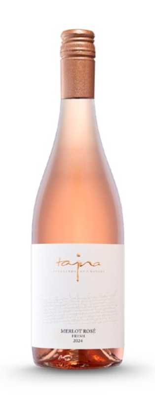 Tajna-Víno /Merlot rosé/Tajná, Sari, ružové suché, 2024,(0,75l)