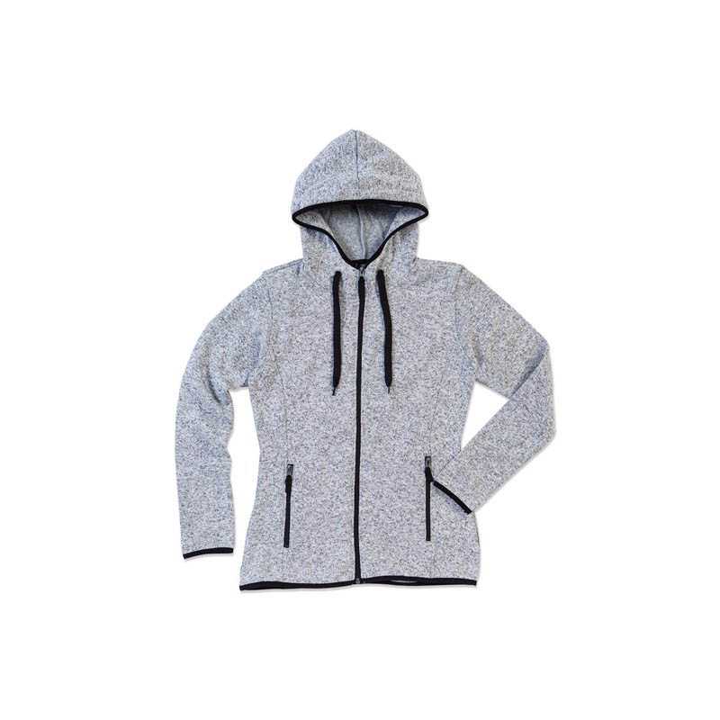 Dámska mikina (STEDMAN Active Knit Fleece Jacket) > šedá (lightmelange) > M