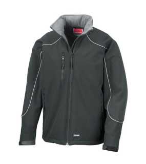 Unisex bunda (RESULT HOODED SOFT SHELL JACKET) > čierna / čierna > L