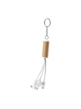 Prívesok na kľúče s USB nabíjacím káblom > prírodná