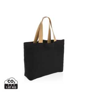 Nefarbená veľká taška Impact z 240g recykl. canvas AWARE > čierna