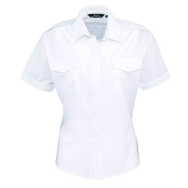 Dámska košeľa (PREMIER LADIES’ SHORT SLEEVE PILOT SHIRT) > biela > XS