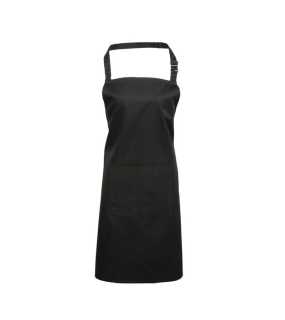 Unisex zástera (PREMIER ‘COLOURS’ BIB APRON WITH POCKET) > čierna