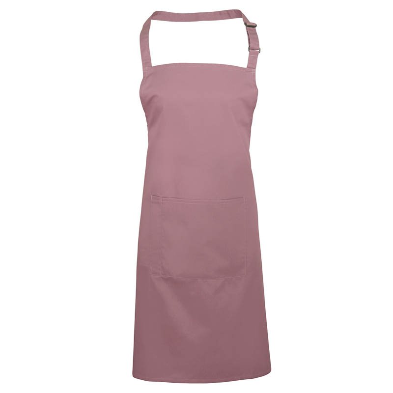 Unisex zástera (PREMIER ‘COLOURS’ BIB APRON WITH POCKET) > ružová (rose)