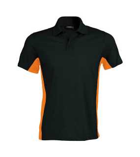 Unisex polokošeľa (KARIBAN FLAG SS POLO SHIRT) > čierna / oranžová > L