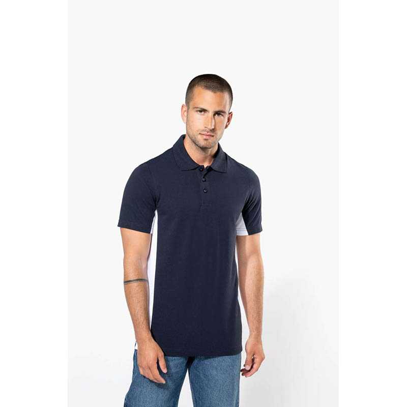 Unisex polokošeľa (KARIBAN FLAG SS POLO SHIRT) > biela / červená > 3XL