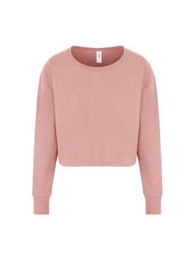 Dámska mikina (Just Hoods WOMEN'S CROPPED SWEAT) > ružová (dusty) > XS