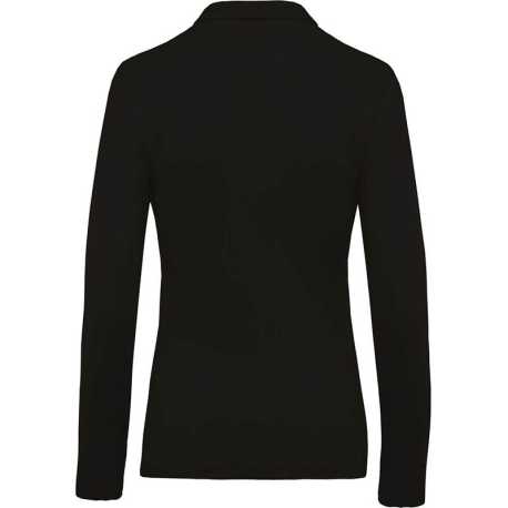 Dámska polokošeľa(KARIBAN LADIES’ PIQUÉ LONG SLEEVE POLO SHIRT) > čierna > 2XL