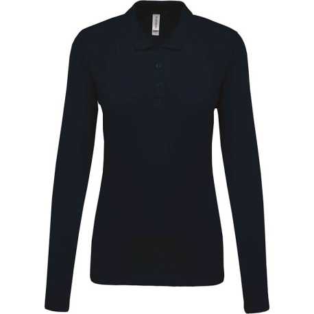 Dámska polokošeľa(KARIBAN LADIES’ PIQUÉ LONG SLEEVE POLO SHIRT) > modrá (navy) > M