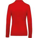 Dámska polokošeľa(KARIBAN LADIES’ PIQUÉ LONG SLEEVE POLO SHIRT) > červená > 2XL