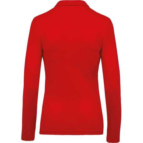 Dámska polokošeľa(KARIBAN LADIES’ PIQUÉ LONG SLEEVE POLO SHIRT) > červená > 2XL