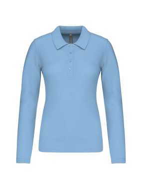 Dámska polokošeľa(KARIBAN LADIES’ PIQUÉ LONG SLEEVE POLO SHIRT) > modrá (sky) > M