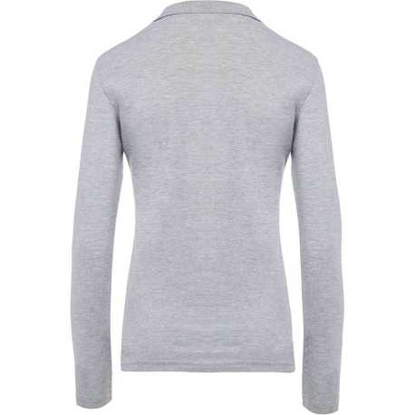 Dámska polokošeľa(KARIBAN LADIES’ PIQUÉ LONG SLEEVE POLO SHIRT)>šedá (oxford)>3XL