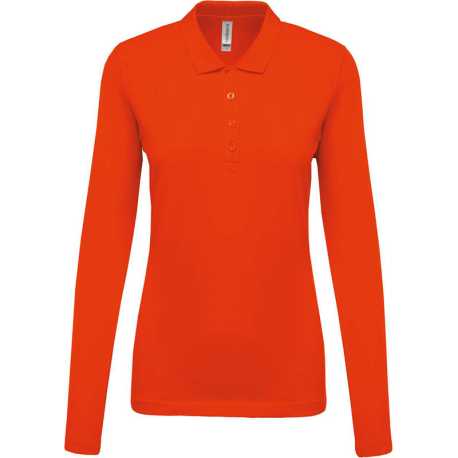 Dámska polokošeľa(KARIBAN LADIES’ PIQUÉ LONG SLEEVE POLO SHIRT) > oranžová > 2XL
