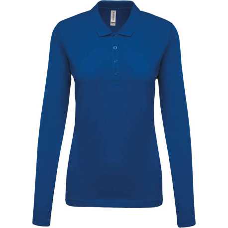 Dámska polokošeľa(KARIBAN LADIES’ PIQUÉ LONG SLEEVE POLO SHIRT)>modrá (light royal)>2XL