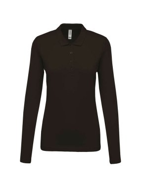Dámska polokošeľa(KARIBAN LADIES’ PIQUÉ LONG SLEEVE POLO SHIRT) > šedá (dark) > M