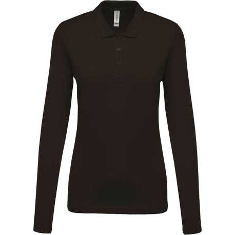 Dámska polokošeľa(KARIBAN LADIES’ PIQUÉ LONG SLEEVE POLO SHIRT) > šedá (dark) > 2XL