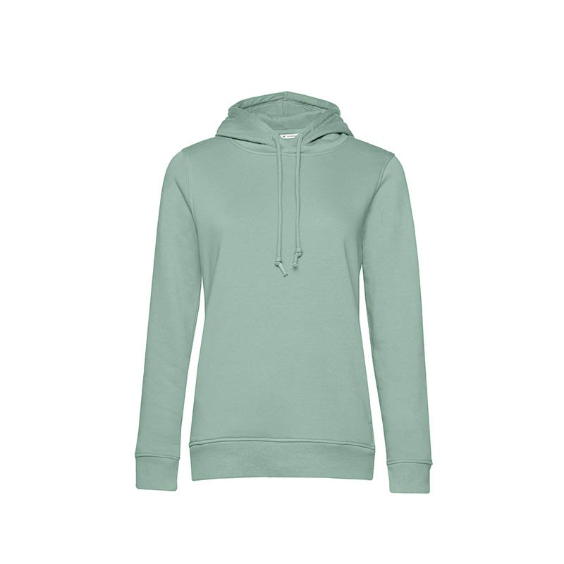 Dámska mikina (B&C Organic Hooded /women)>zelená (sage)>S