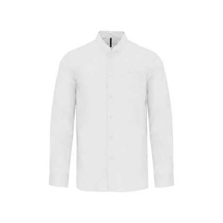 Pánska košeľa (KARIBAN MEN'S LONG SLEEVE MANDARIN COLLAR SHIRT) > biela > 2XL