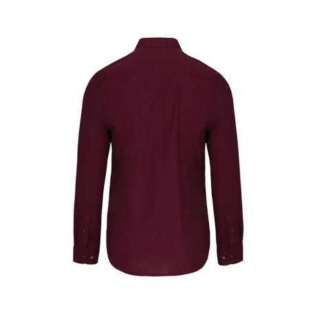 Pánska košeľa (KARIBAN MEN'S LONG SLEEVE MANDARIN COLLAR SHIRT)>červená (wine)>2XL
