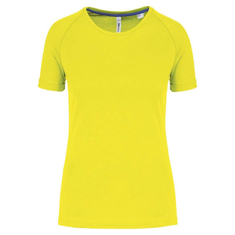 Dámske tričko (LADIES' RECYCLED ROUND NECK SPORTS T-SHIRT) > žltá (fluorescent) > 2XL