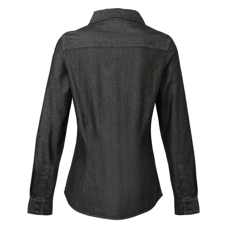 Dámska košeľa (PREMIER LADIES’ JEANS STITCH DENIM SHIRT) > čierna (denim) > XS
