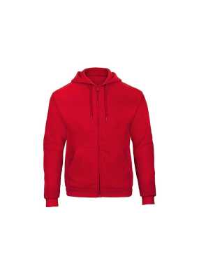 Unisex mikina (B&C Hooded full zip sweatshirt 50/50) > červená > 2XL