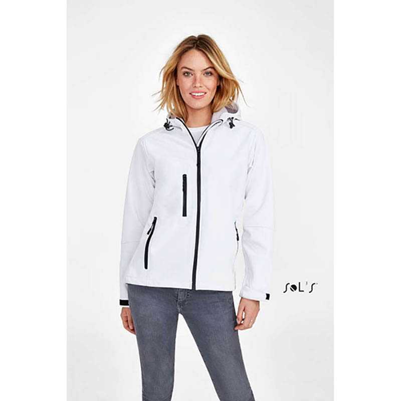 Dámska softshell bunda (SOLS WOMEN WOMENS HOODED SOFTSHELL) > biela > L