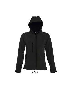 Dámska softshell bunda (SOLS WOMEN WOMENS HOODED SOFTSHELL) > čierna > M