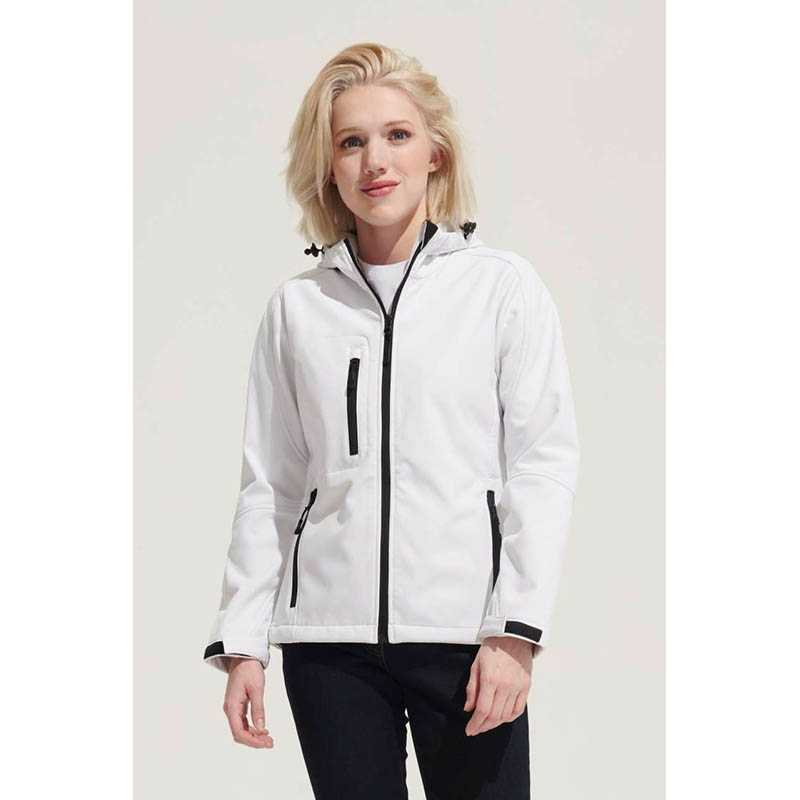 Dámska softshell bunda (SOLS WOMEN WOMENS HOODED SOFTSHELL) > biela > L