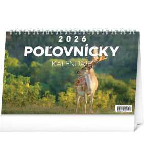 Stolový kalendár (NOTIQUE Stolový Poľovnícky kalendár 2026) - 23,1 x 14,5 x 1 cm