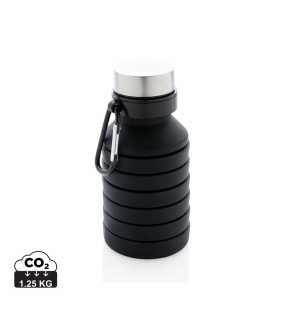 Nepriepustná silikónová skladacia fľaša > čierna