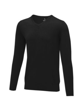 Pánský svetr s límečkem do V Stanton>čierna (solid)>XS