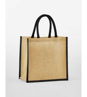 Nákupná taška (WM Natural Starched Jute Mini Gift Bag) > béžová (natural) / čierna
