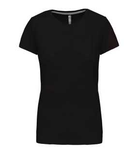 Dámske tričko (KARIBAN LADIES SHORT SLEEVE NECK T-SHIRT) > čierna > M