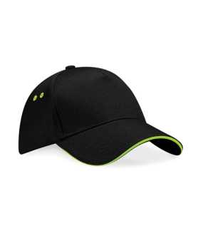 5 panelová unisex šiltovka(BF Ultimate 5 Panel Cap - Sandwich Peak)>čierna/zelená(lime)