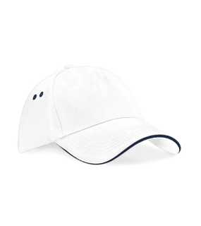 5 panelová unisex šiltovka(BF 5 Panel Cap - Sandwich Peak)>biela/modrá(french navy)
