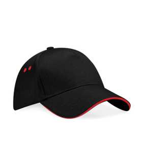 5 panelová unisex šiltovka(BF 5 Panel Cap - Sandwich Peak)>čierna/červená(classic)