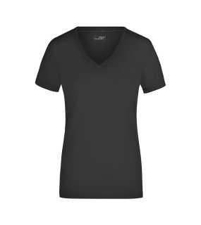 Dámske tričko (JN Ladies' Stretch V-T) > čierna > M