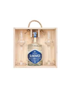 Slivovica Traditionál 52%, darčekové balenie + 2 poháre