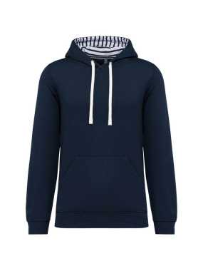 Unisex mikina(KARIBAN UNISEX CONTRAST HOODED SWEATSHIRT)>modrá(navy)/modrá(mariniere)>XL