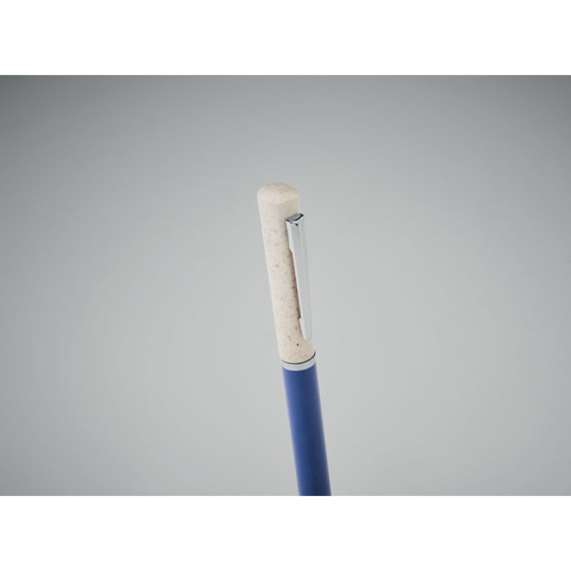 Otočné pero z pšeničnej slamy ABS > biela / modrá