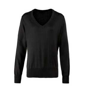 Dámsky sveter (PREMIER LADIES V-NECK KNITTED SWEATER) > čierna > L