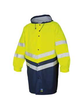 Pánska bunda (PROJOB RAIN JACKET HV CLASS 3) > žltá / modrá (navy) > XL