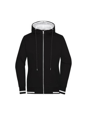 Dámska mikina(JN Ladies Club Sweat Jacket) > čierna / biela > M