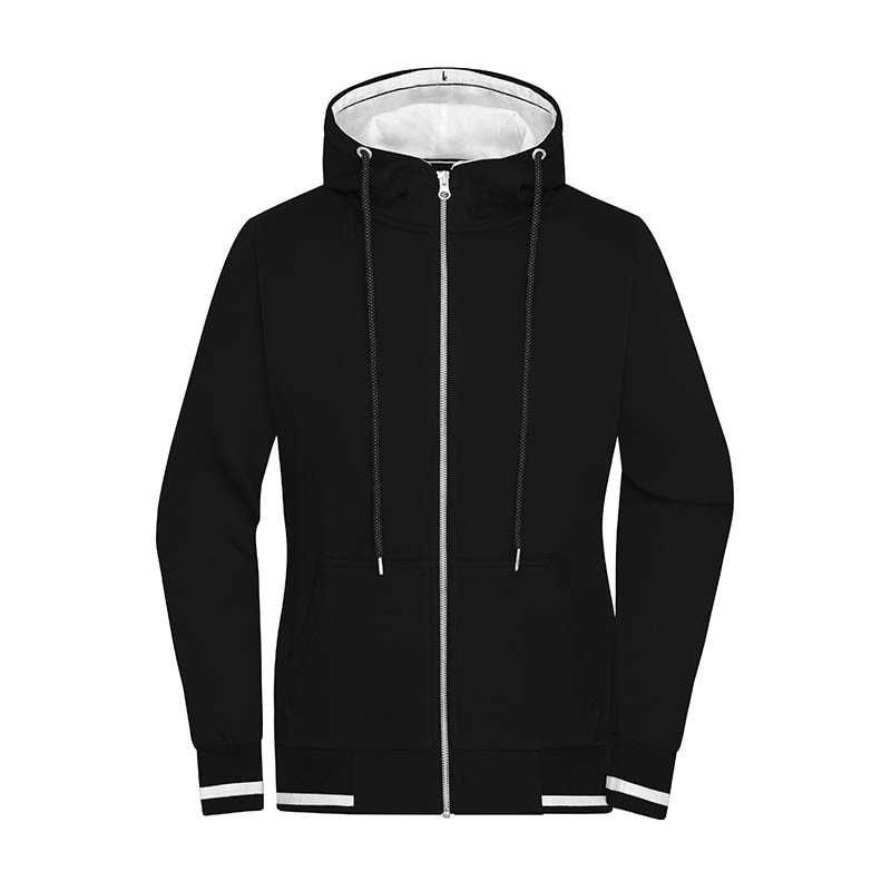 Dámska mikina(JN Ladies Club Sweat Jacket) > čierna / biela > M