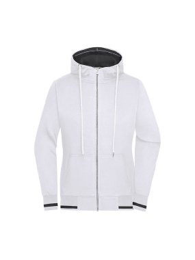 Dámska mikina(JN Ladies Club Sweat Jacket) > biela / modrá (navy) > 2XL