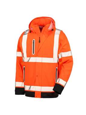 Unisex bunda (RESULT HEAVY DUTY PRISM PU SAFE & DRY JKT) > oranžová / čierna > L